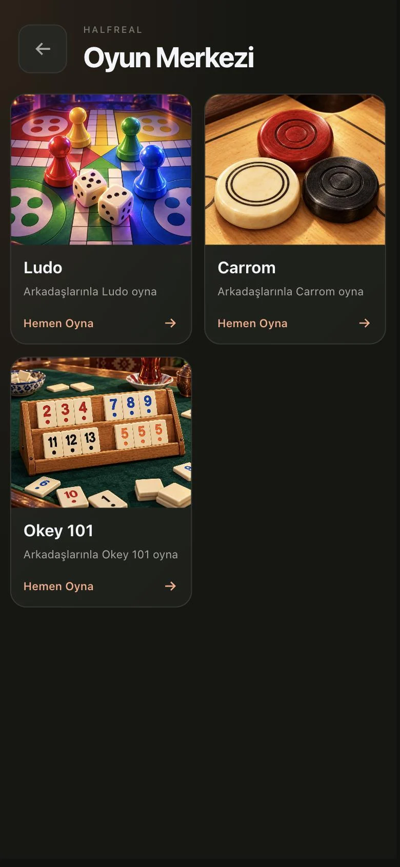 Oyun Merkezi: Ludo, Carrom ve Okey 101